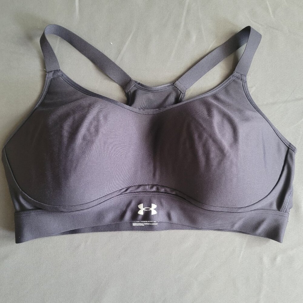 Under Armour Sports Bra Womens Large Black Fitted Medium-High Support Activewear